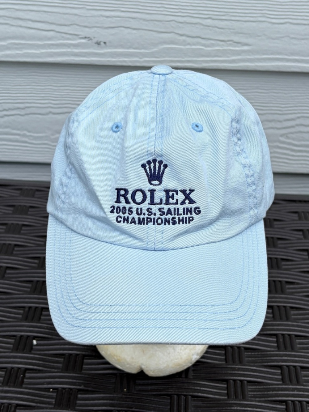 Rolex US Sailing Championship Singlehanded Baseball Cap hat 2005 Light Blue Vtg.